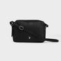 Black Assots London Black 'AVON' Soft Nappa Full Grain Real Leather Crossbody Bag, Image 1 of 5