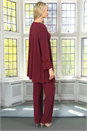 Wine Julianna Jersey Stretch Wide Leg Trouser, Image 5 of 5