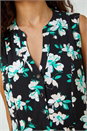 Green Sleeveless V-Neck Floral Print Smock Top, Image 5 of 5