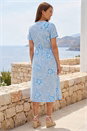 Blue Stripe Print Midi Shirt Dress, Image 3 of 4
