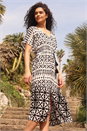 Ivory  Aztec Button Down Midi Dress, Image 2 of 6