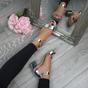 Silver AJVANI Silver Mid Block Heel Ankle Strap Sandals, Image 5 of 6