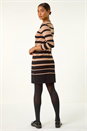 Camel  Gradient Stripe Knitted Dress, Image 3 of 5