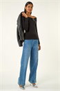 Black Bardot Hardware Knit Jumper, Image 2 of 5
