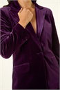 Purple Dusk Velvet Single Breasted Blazer, Image 5 of 5