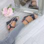 Navy Blue AJVANI Navy Blue High Wedge Heels Ankle Strap Cork Sandals, Image 5 of 6