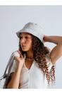 Light Grey SVNX Light Grey Quilted Nylon Bucket Hat, Image 1 of 6