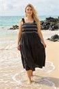 Black Curve Strappy Shirred Midi Dress, Image 2 of 4
