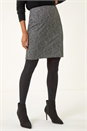 Grey Smart Textured Elastic Waist Stretch Skirt, Image 1 of 5