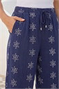 Navy  Petite Embroidered Cropped Trouser, Image 4 of 4