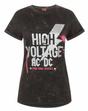 Black AC/DC High Voltage Acid Wash Women's T-Shirt, Image 1 of 4