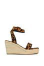 Brown XY LONDON Brown 'Linda' Strappy Platform Woven Wedge Heel Sandals, Image 1 of 5