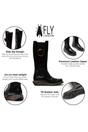 Black Womens Leather Knee-High Boots-SOIF360, Image 3 of 5