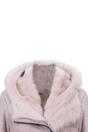 Grey Womens Suede Merino Sheepskin Coat, Image 4 of 4