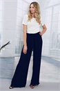 Navy  Julianna Pleated Wide Leg Trouser, Image 3 of 3