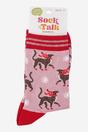 Pink Cheetahs Snowflakes Bamboo Socks, Image 4 of 4