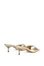 Gold XY LONDON Gold 'Jane' Square Toe Kitten Heel Slip On Heeled Sandal Mules, Image 4 of 6