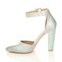 Silver High Heel Ankle Strap Pointed Toe Mermaid 2 Part Shoes, Image 3 of 6