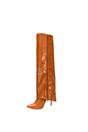 Tan XY LONDON Tan 'Shauna' Foldover Knee High Boots With Stiletto Heel, Image 3 of 6