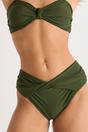 Green Olive Green Twist Front Bikini Bottom, Image 3 of 4