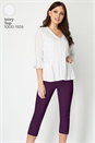 Plum Cropped Stretch Trouser, Image 4 of 7