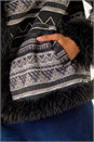 Grey Dusk Faux Fur Jaquard Aviator, Image 5 of 5