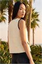 Ivory  Dusk Contrast Knit Waistcoat, Image 3 of 4
