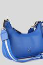 Blue 'Bella Toscana' Real Leather Crossbody Bag with Webbing Strap, Image 2 of 4
