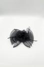 Black Rosette Bow Fascinator in Black, Image 2 of 2