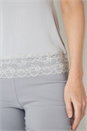 Grey Lace Trim Camisole Top, Image 4 of 4