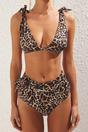 Multi Leopard Print Off-Shoulder Bikini Top, Image 2 of 5