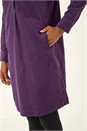 Purple Corduroy Tunic Shirt Dress, Image 5 of 5