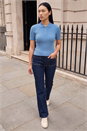 Light Blue  Dusk Polo Knit Top, Image 3 of 4