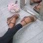 Tan AJVANI Tan High Wedge Heels Ankle Strap Cork Sandals, Image 5 of 6