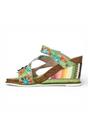 Green Womens Leather Wedge Sandals - Balade 32, Image 5 of 7