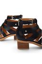 Black Womens Soft Block Heel Sandals W3H-1823, Image 6 of 8