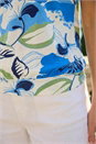 Blue Floral Print Bubble Hem Top, Image 4 of 4
