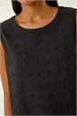 Black Broderie Vest Top, Image 5 of 5