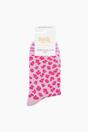 Light Pink Sock Talk Light Pink Leopard Combed Cotton Glitter Socks, Image 4 of 4