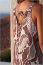 Chocolate Leaf Back Tie Dress, Image 4 of 4