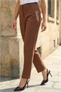 Chocolate Short Straight Leg Stretch Trouser, Image 2 of 4
