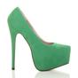 Green AJVANI Green High Heel Platform Court Shoes, Image 2 of 6