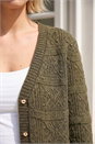 KHAKI Pointelle Knit Cardigan, Image 4 of 4