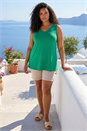 Green Curve Swing V-Neck Vest Top, Image 1 of 4