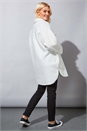 Ivory  Borg Shacket Coat, Image 2 of 4