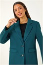 Teal Tailored Single Breasted Coat, Image 5 of 6