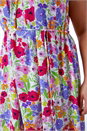 Ivory Curve Floral Belted Midi Dress, Image 5 of 5
