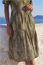KHAKI Petite Border Print Tiered Dress, Image 4 of 4