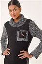 Black Textured Pocket Knit Jumper, Image 4 of 5