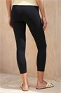 Black Elastic Waist Stretch Cropped Leggings , Image 3 of 4